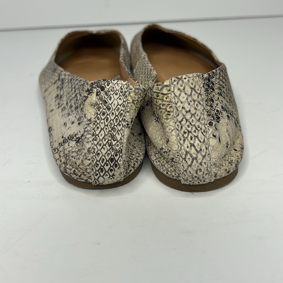Anthropologie Snake Pattern Leather Pointed Toe Flats - Picture 7 of 14